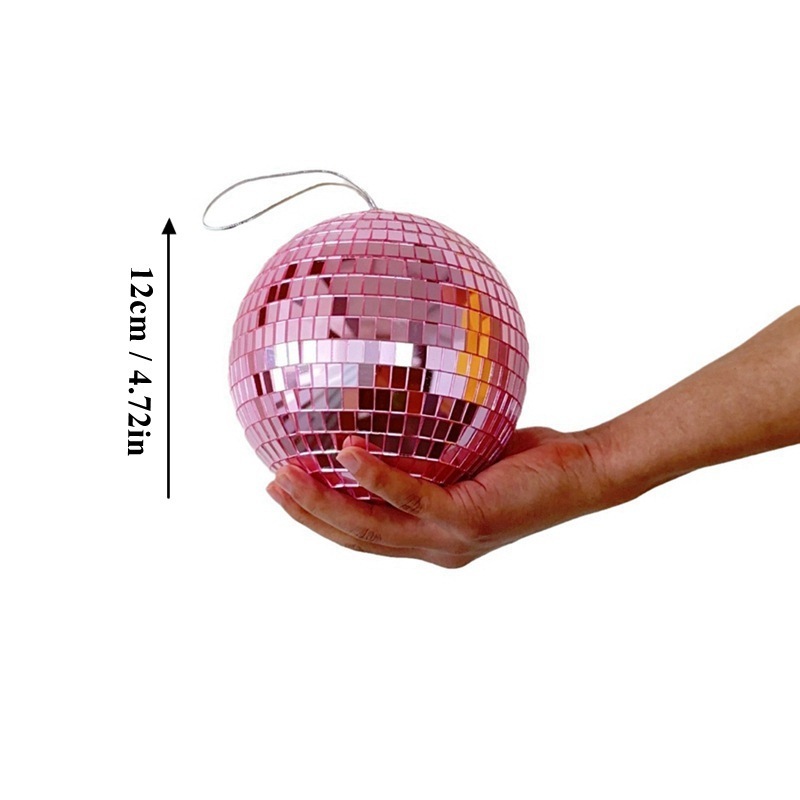 Custom Size Pink Hanging Reflective Mirror Disco Ball Suit For Event Birthday Party Wedding Christmas Decoration