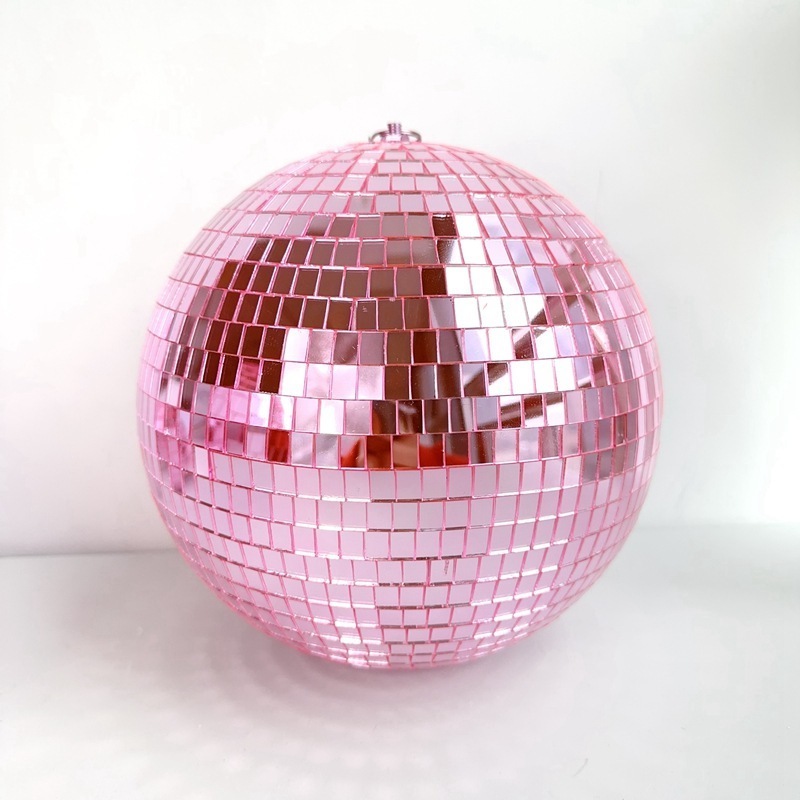 Custom Size Pink Hanging Reflective Mirror Disco Ball Suit For Event Birthday Party Wedding Christmas Decoration