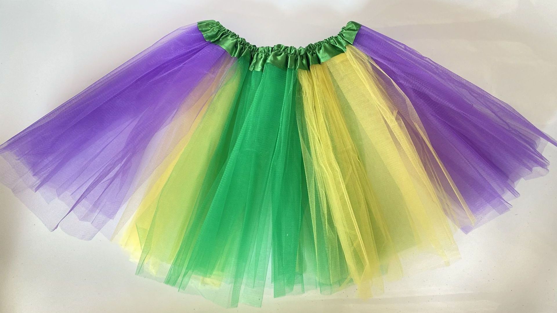 Purple Green Yellow Colored 3 Layers Fluffy Tutu Skirt Ballet Dance Dresses For Girls Women