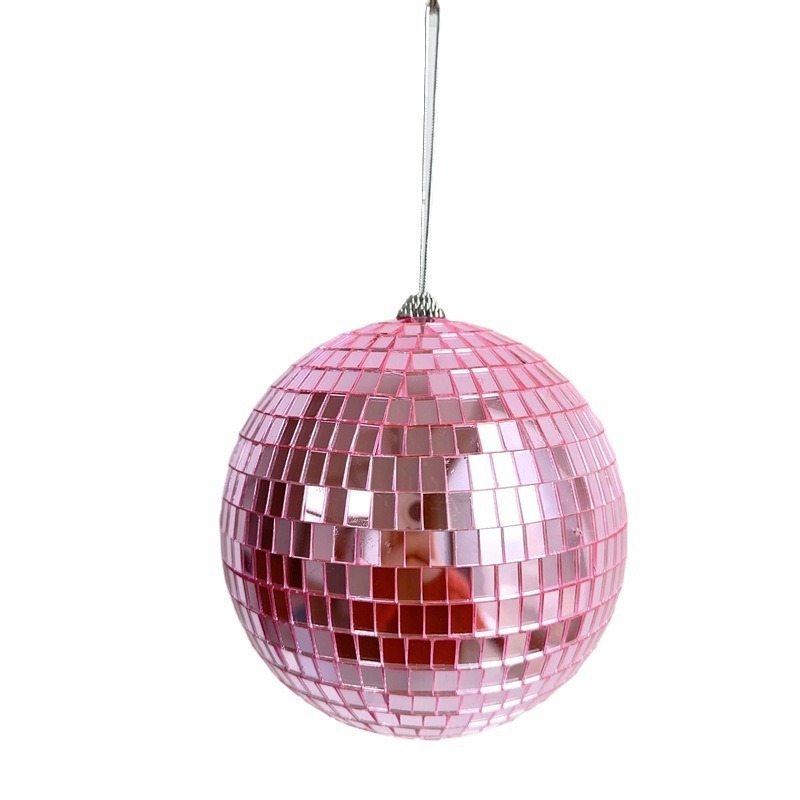 Custom Size Pink Hanging Reflective Mirror Disco Ball Suit For Event Birthday Party Wedding Christmas Decoration