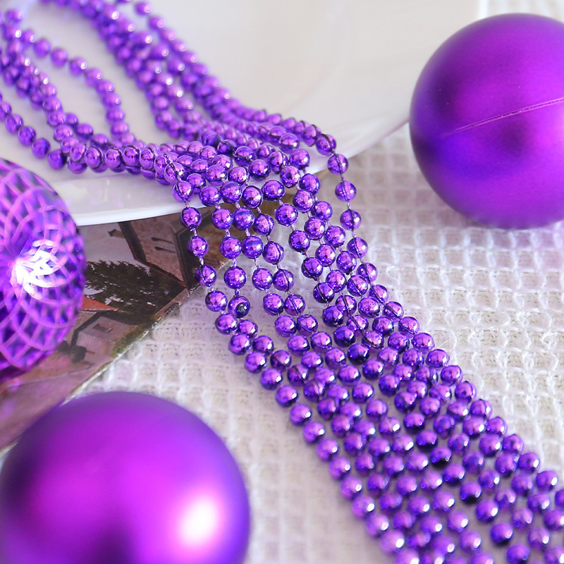 10 Pcs Mardi Gras Beads 80cm Metallic Gold Green Purple Colors Bead Necklace For Party Costume Dress Up Favors Supplies