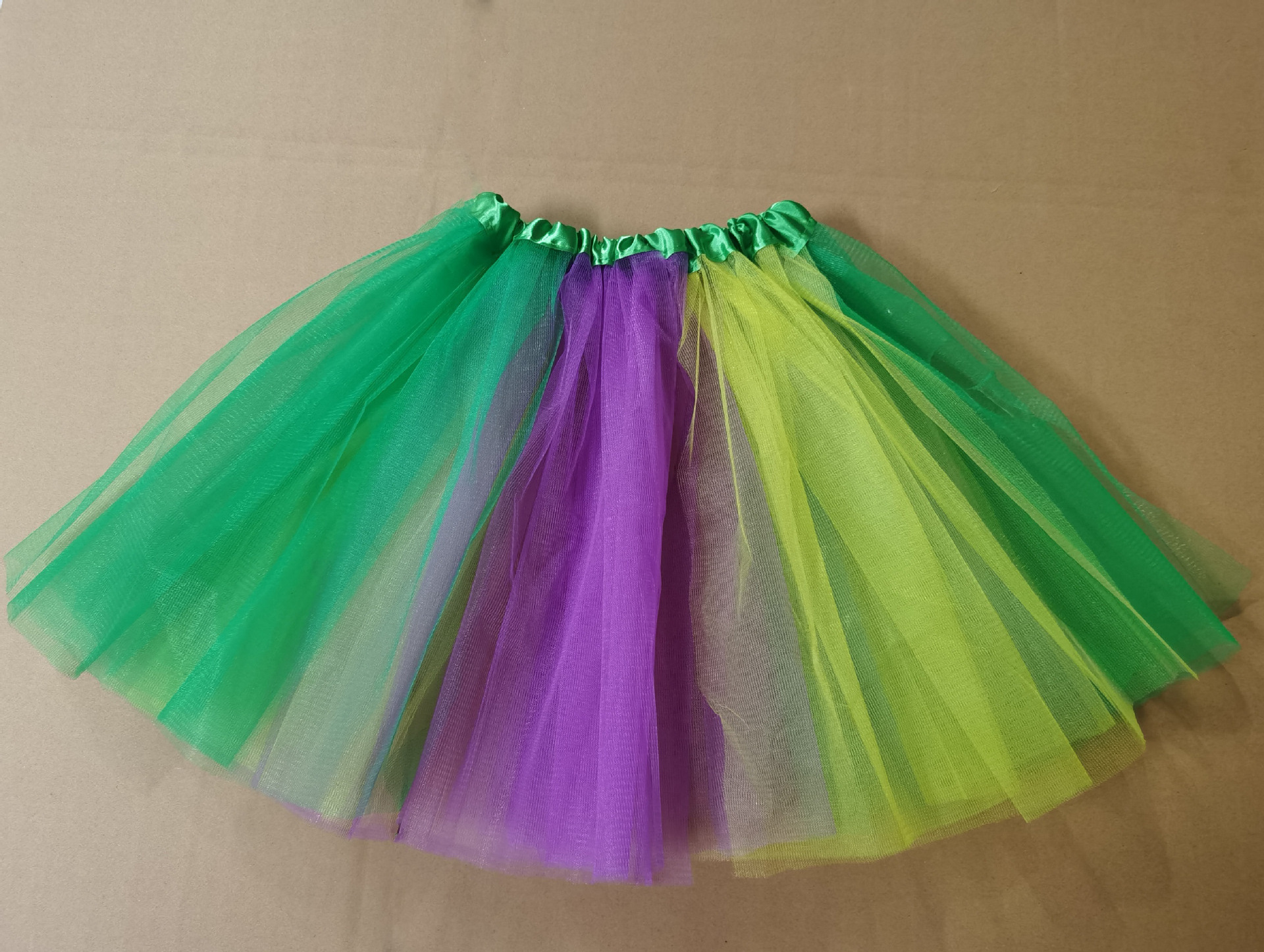 Purple Green Yellow Colored 3 Layers Fluffy Tutu Skirt Ballet Dance Dresses For Girls Women