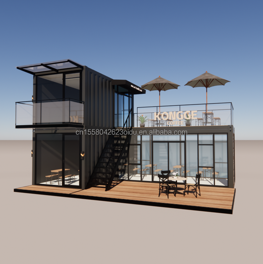 Prefab Projects Container Coffee Shop Store 40ft Prefabricated House Building Design