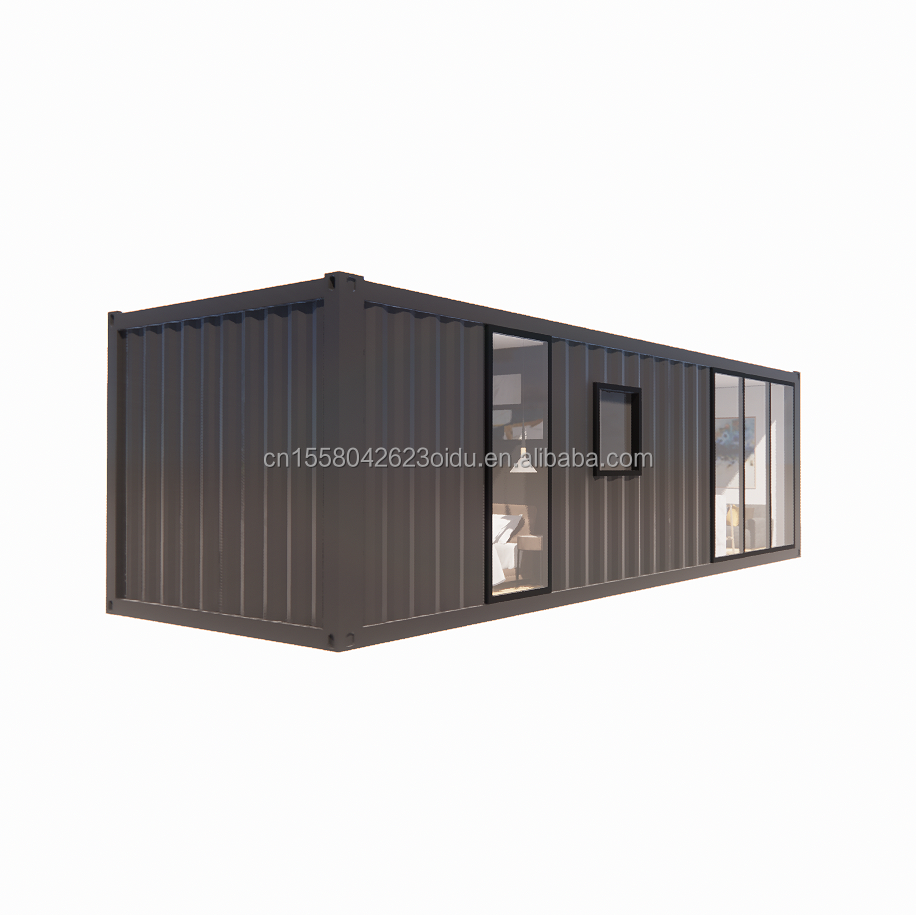 Luxury 20ft beautiful prefab container homes A bedroom, a kitchen, a living room and a bathroom