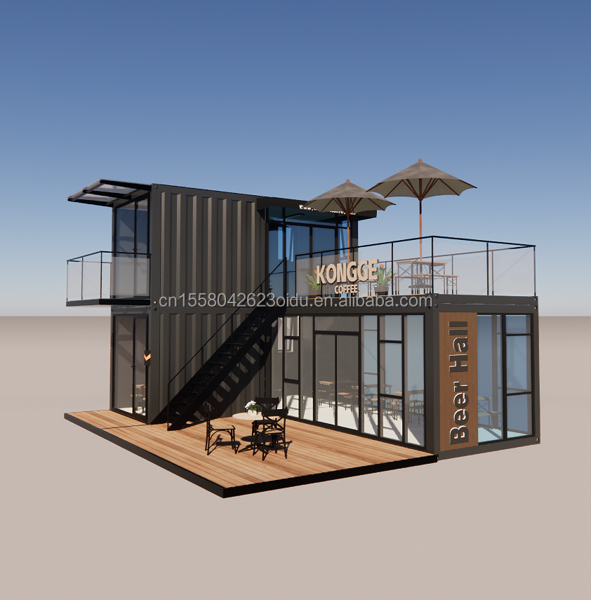 Prefab Projects Container Coffee Shop Store 40ft Prefabricated House Building Design