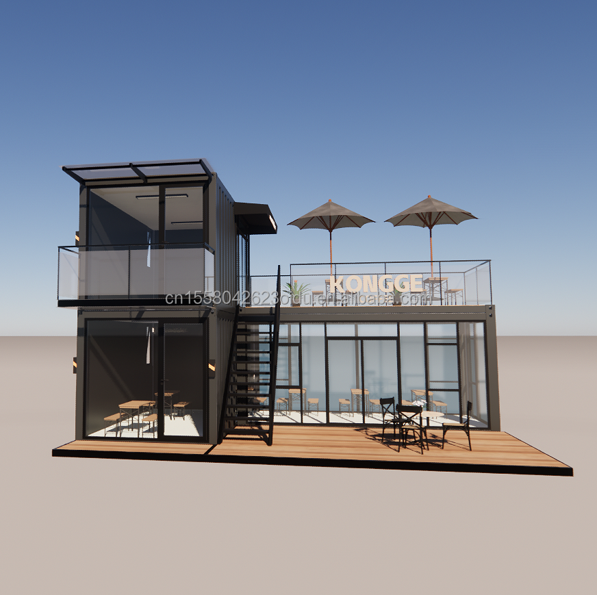 Prefab Projects Container Coffee Shop Store 40ft Prefabricated House Building Design