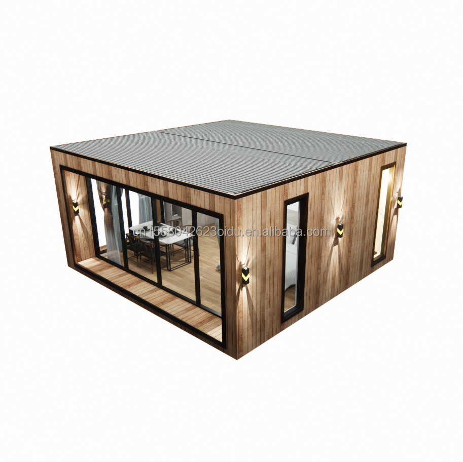 Sunshine House Container Prefabricated Wooden Glass House 40 Foot Prefabricated Container House for Sale