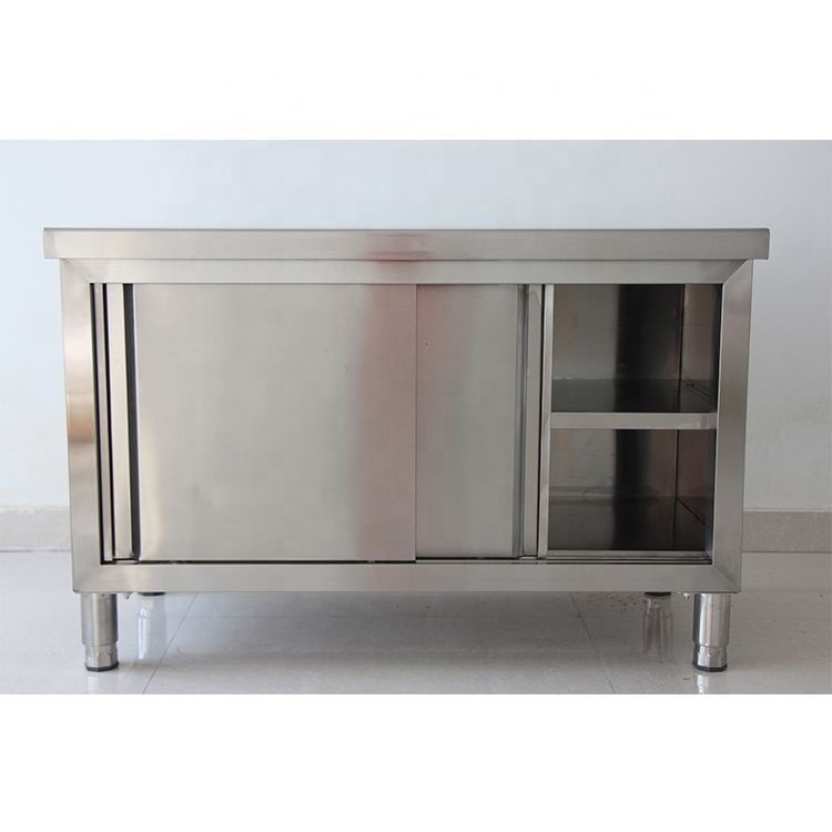 High Quality Stainless Steel Work Table With Wheels 304/201 Stainless Steel Restaurant Work Bench