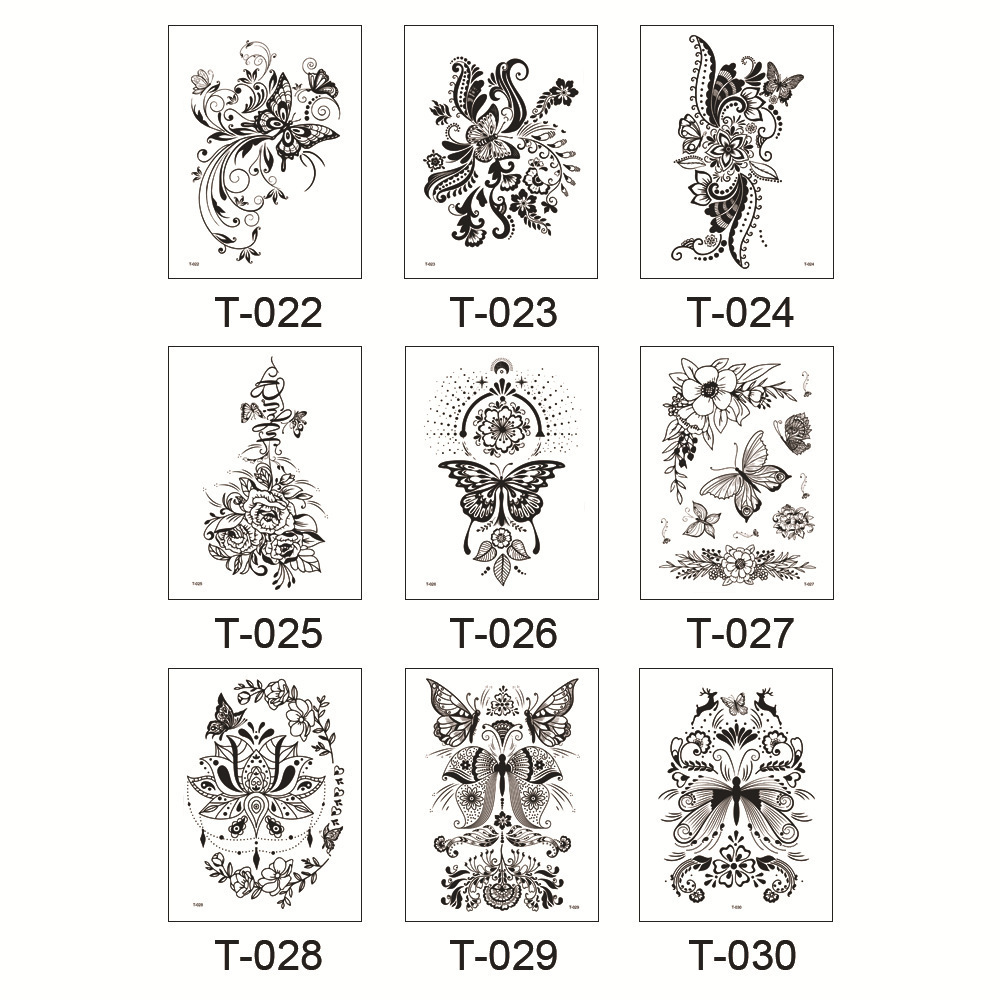 Custom Black Body Arm Back Collarbone Hand Flower Tattoo Sticker 3D Chest Waterproof Small Temporary Tattoos for Women