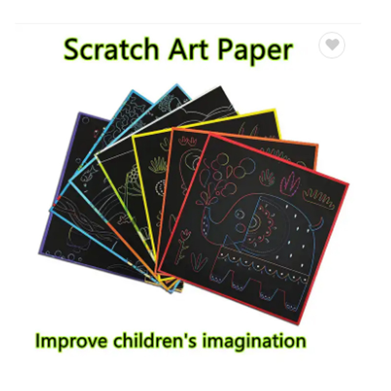 Wholesale Scratching Paper Scratch off Paper Art Cards Stencils Scratch Paper Art Notes For Kids