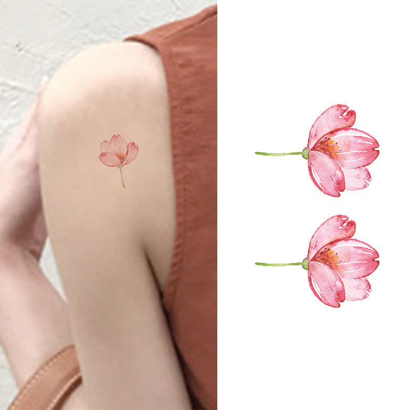 Custom Logo Women Romantic Red Various Flowers Temporary Tattoo Designs Waterproof Valentine's Day Tattoo Sticker