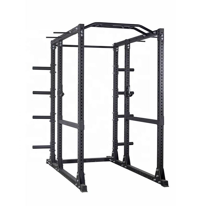 Adjustable Gym Squat Barbell Fitness Stand Power Cage Squat Rack Support Power Racks Black Set