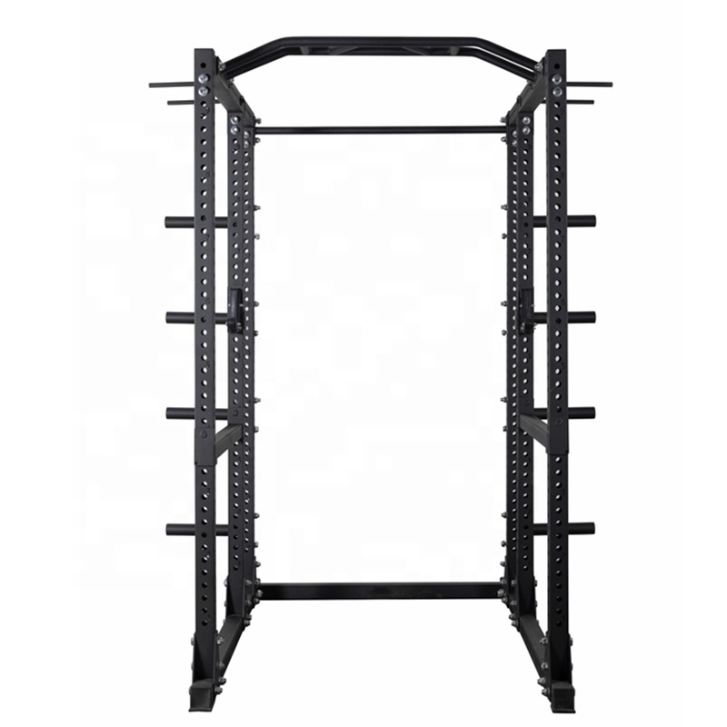 Adjustable Gym Squat Barbell Fitness Stand Power Cage Squat Rack Support Power Racks Black Set