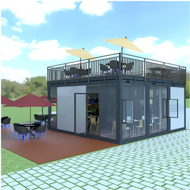 Prefab Container cafe home Coffee Shop Restaurant fast food prefabricated house kiosk for shopping