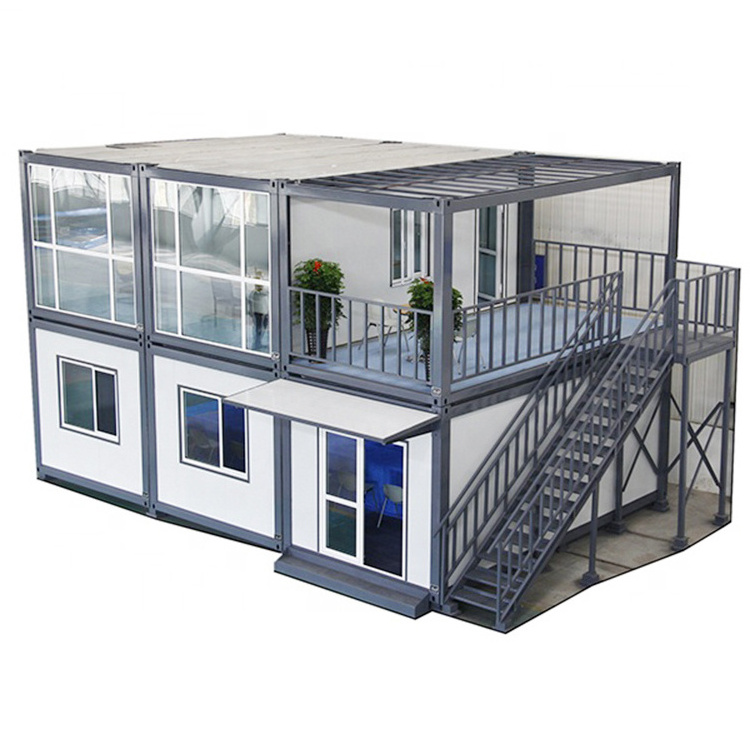 Expandable steel structure building office storage prefabricated casa container house with toilet