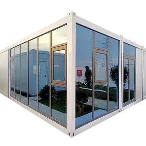 Australia prefab steel frame folding mobile homes 20ft 40ft expandable glass sunroom container house for sale