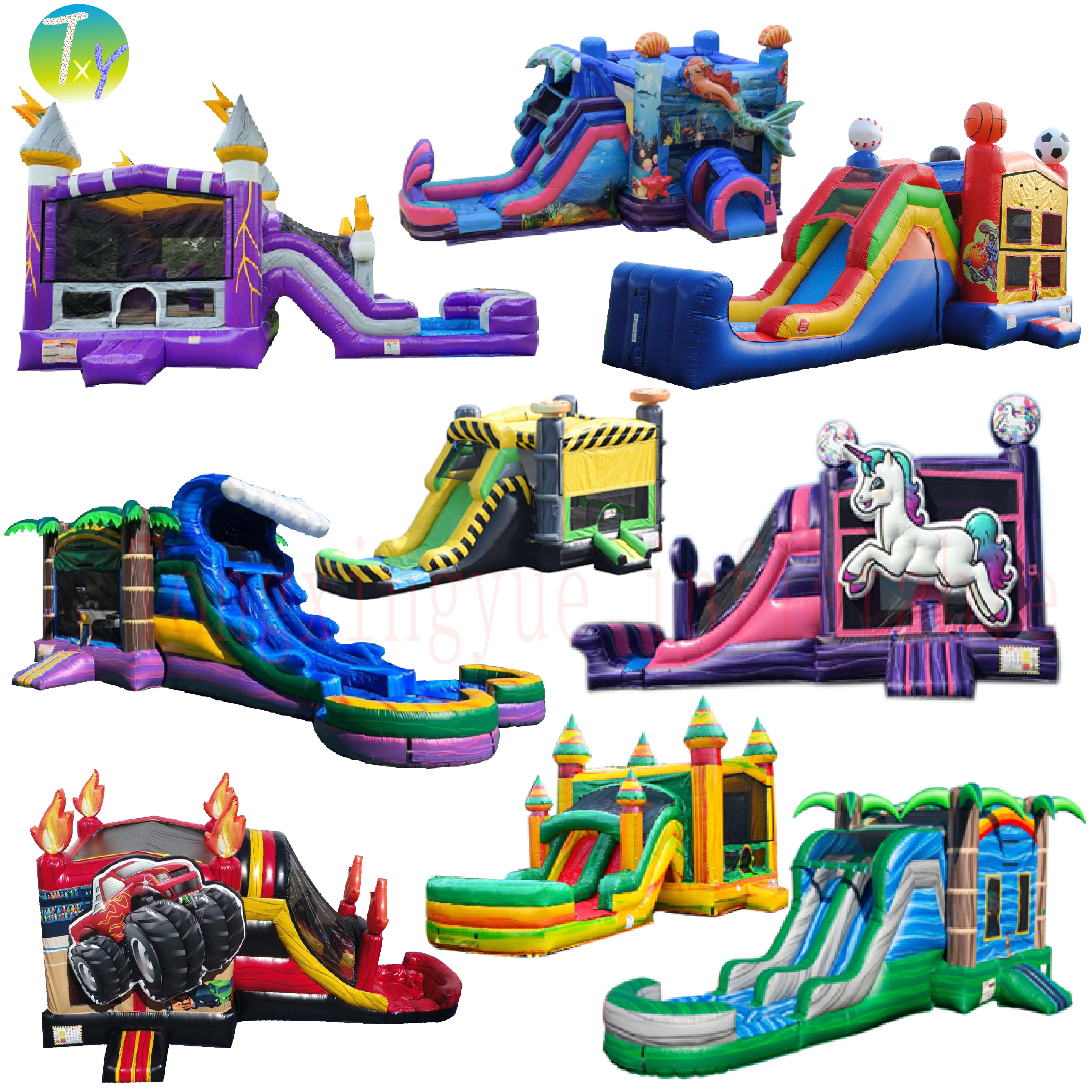 Moonwalk Outdoor Commercial Inflatable Bouncer Combo Adult White Bouncy Jumping Castle Kids Party Bounce house With Water Slide