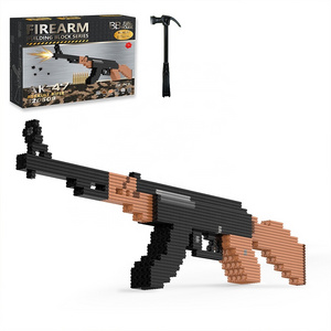 Children AK47 1631PCS Multiple Building Block Kid Toy Assault Rifle Firearm Color Box ABS Boys Toys Gun Ak 47 Plastic 10 Boxes