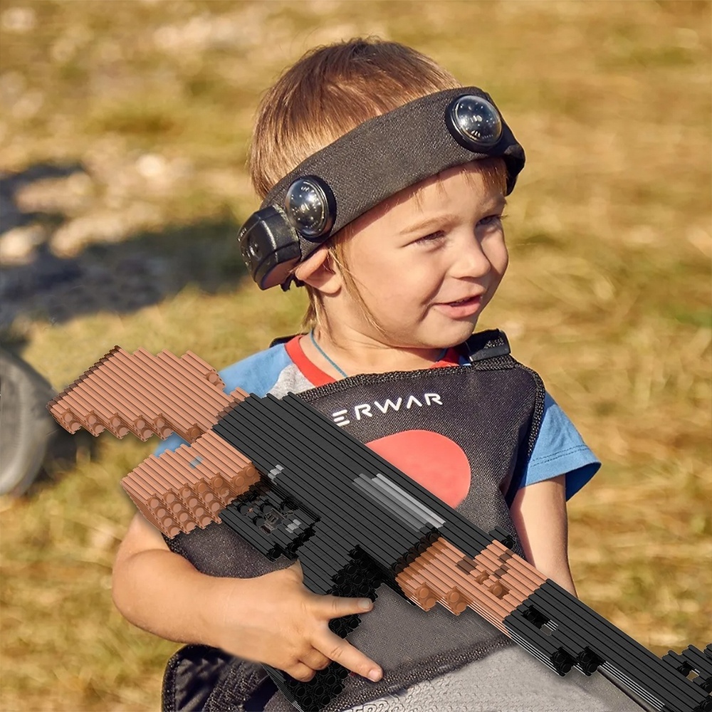 Children AK47 1631PCS Multiple Building Block Kid Toy Assault Rifle Firearm Color Box ABS Boys Toys Gun Ak 47 Plastic 10 Boxes