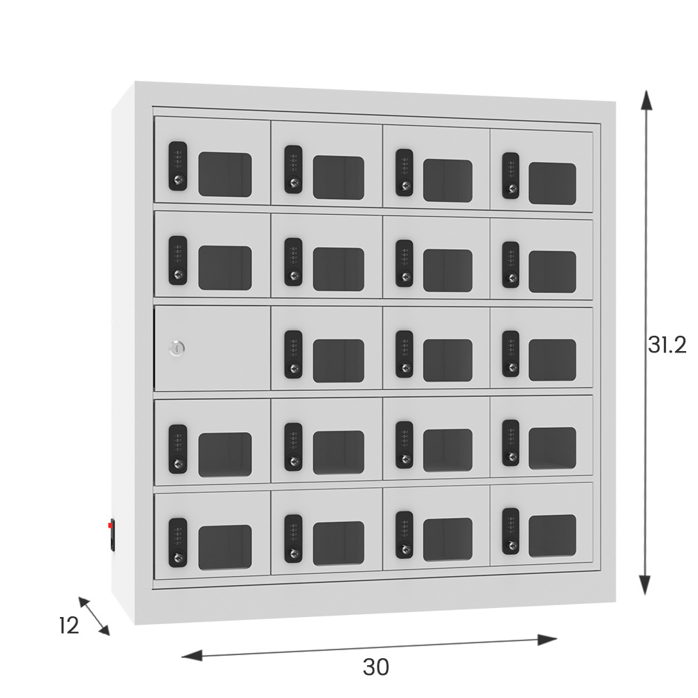 20 Unite Mobile Phone Locked Cell Phone Charging Station Locker Cabinet Stand