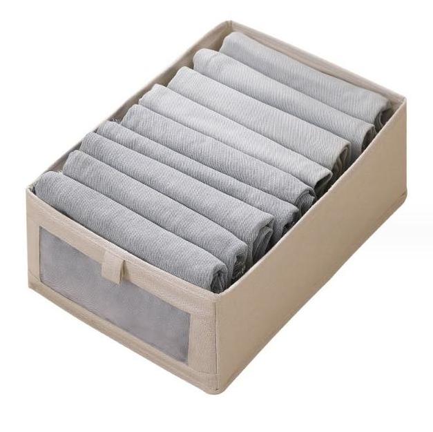 Binco Large Size Folding Polyester Cotton Linen Organizer Fabric Clothes Organizer Storage Box with Handles storage  drawers