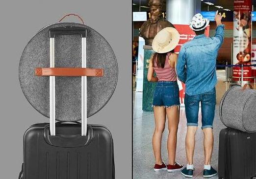 Household Dustproof Felt Bucket Straw Hat Storage Bag Portable Pressure-resistant Storage Bag