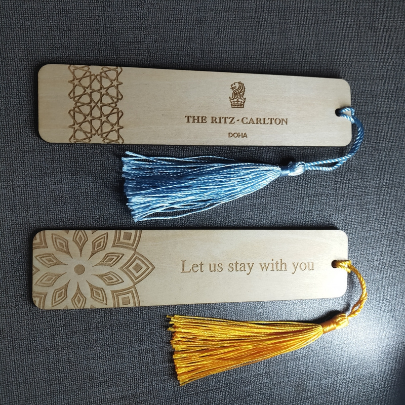 Customized DIY hangings tag Laser cutting wood unfinished blank wood bookmarks