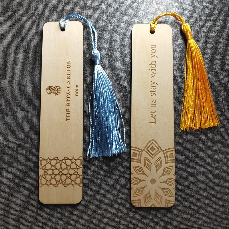 Customized DIY hangings tag Laser cutting wood unfinished blank wood bookmarks