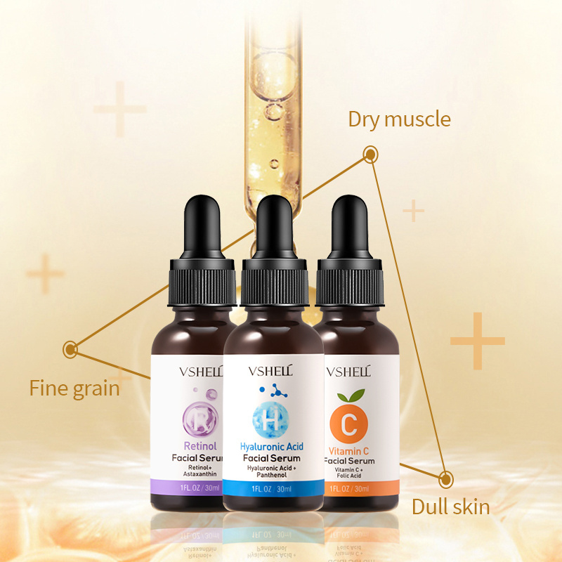 VSHELL Retinol + Vitamin C + Hyaluronic Acid Concentrated Drops Ampoule Serum