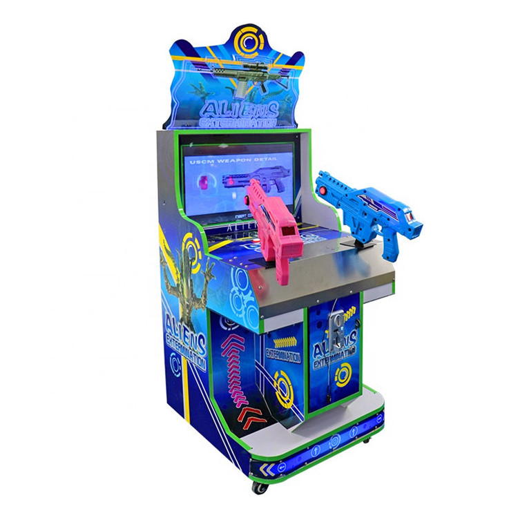 22 LCD Kids Aliens Shooting Game Arcade Machine Coin Operated Simulator Machine For Children Amusement