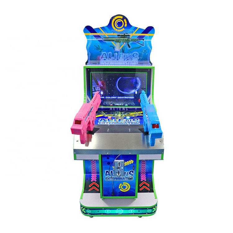 22 LCD Kids Aliens Shooting Game Arcade Machine Coin Operated Simulator Machine For Children Amusement