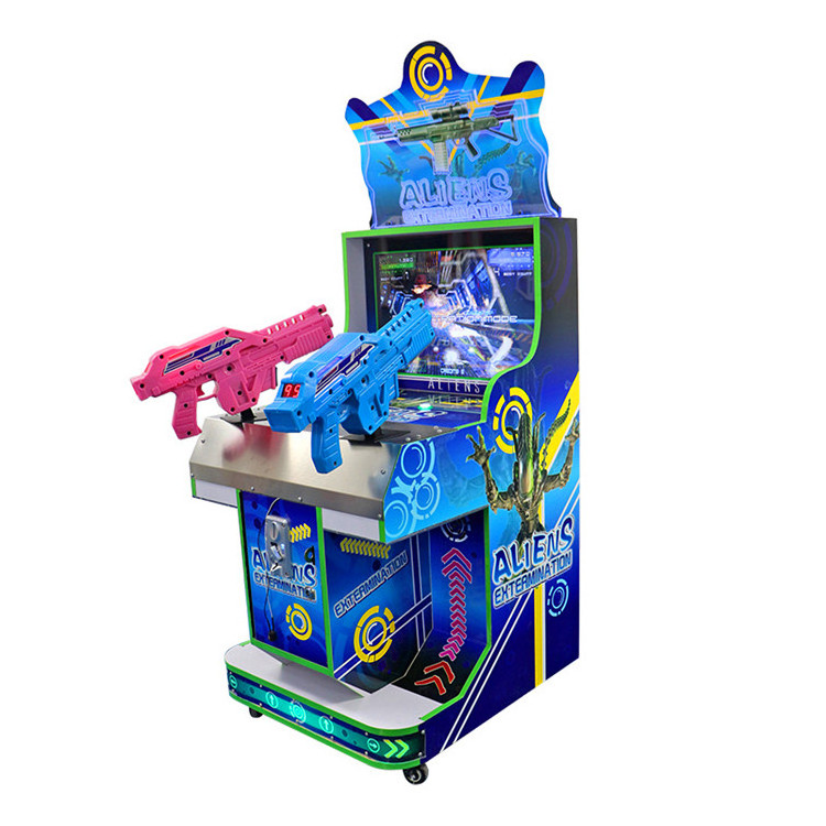 22 LCD Kids Aliens Shooting Game Arcade Machine Coin Operated Simulator Machine For Children Amusement