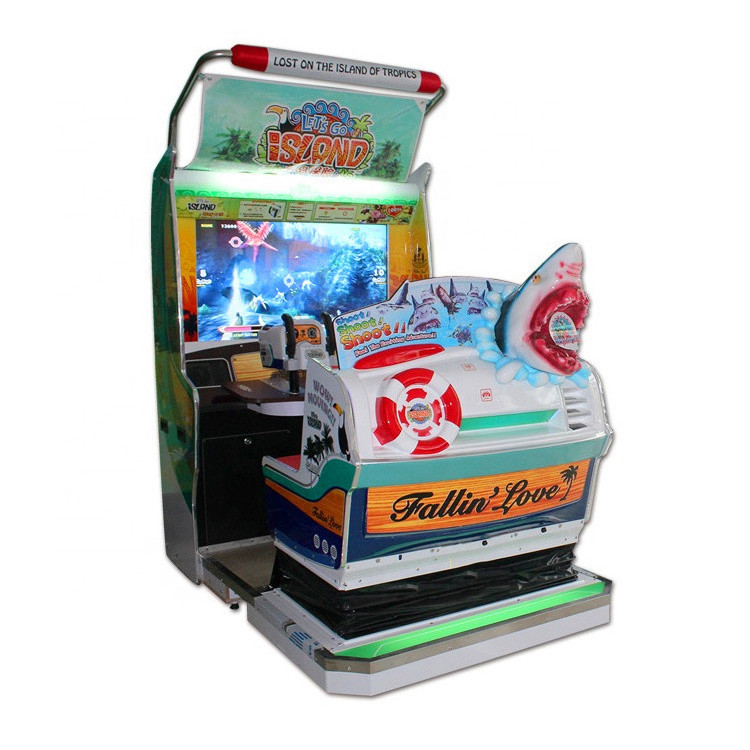 Coin Operated Let's Go Island Dynamic Laser Gun Shooting Video Game With Gun For Amusement Park