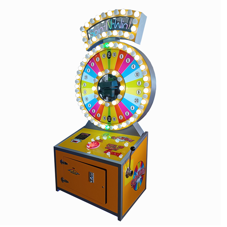 Coin Operated Arcade Super Spin N Win Lottery Redemption Game Machines For Amusement Park