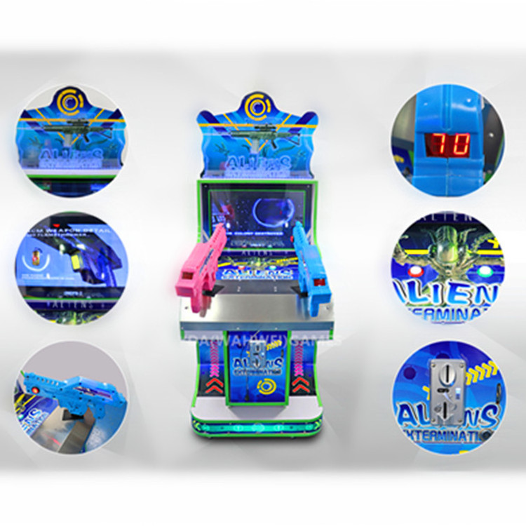 Coin Operated 22 inch LED Kids Aliens Laser Extermination Shooting Gun Monster Arcade Games Japan Arcade Machine