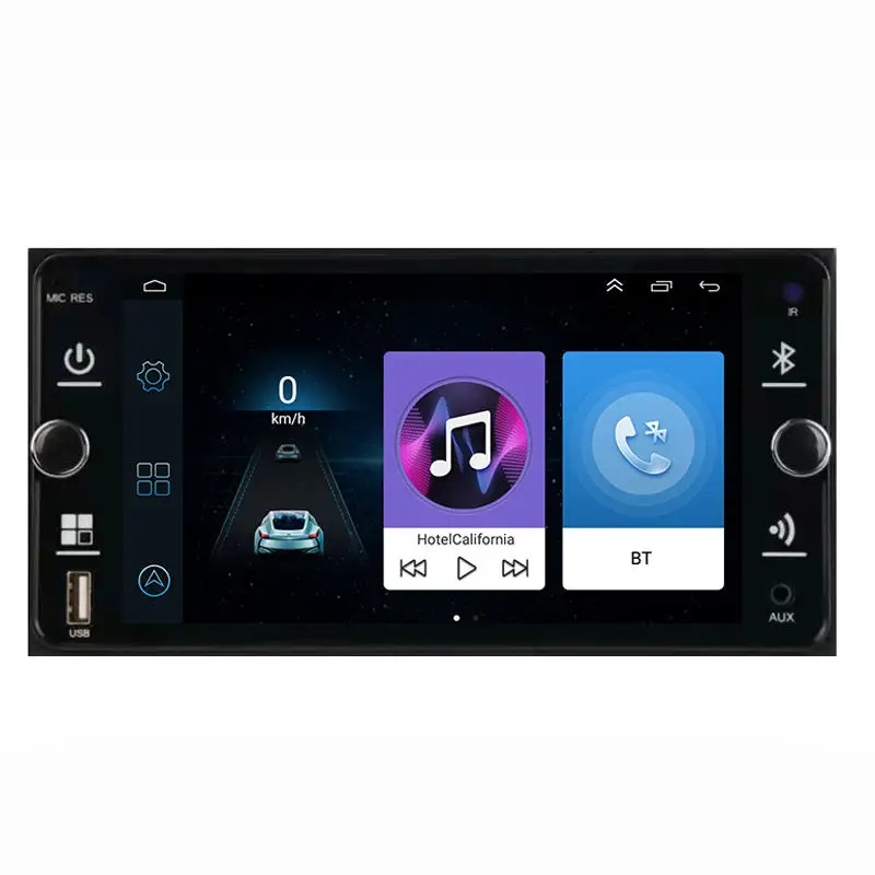 2 Din Multimedia Auto Radio Stereo with two knobs Universal Android 7 inch Car Video Dvd Player For Toyota