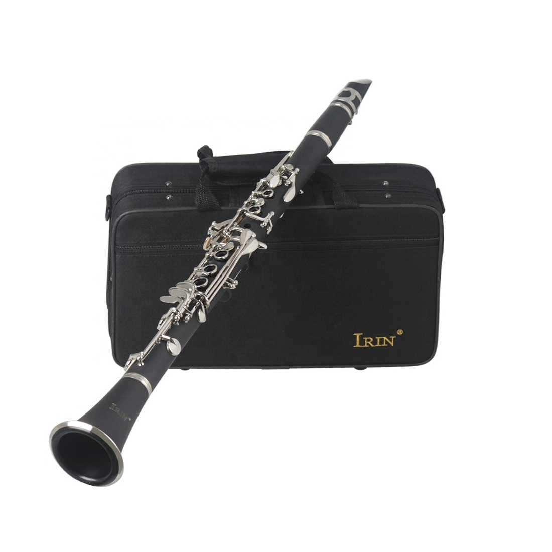 Professional B-flat 17-key Bakelite Clarinet Instrument Transparent OEM BB Nickel Plated Wooden Clarinet 17 Golden Keys Timbre