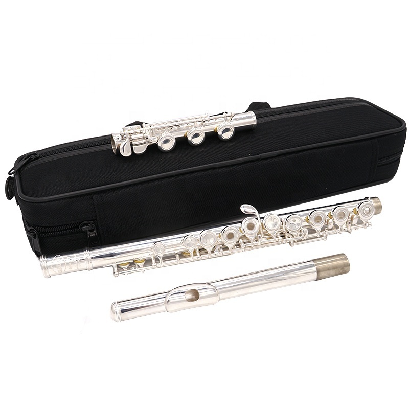 Flute Instrument Copper Wholesale Flute Open and Closed Hole Dual Use 17 Hole C Tune White Plated Silver OEM Key 16 700mm CN;TIA