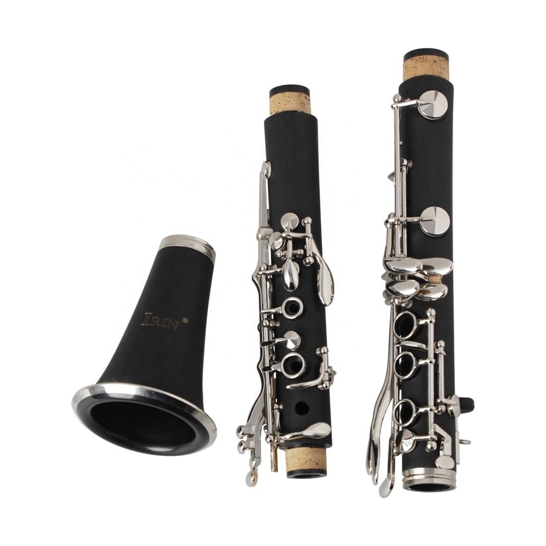 Professional B-flat 17-key Bakelite Clarinet Instrument Transparent OEM BB Nickel Plated Wooden Clarinet 17 Golden Keys Timbre