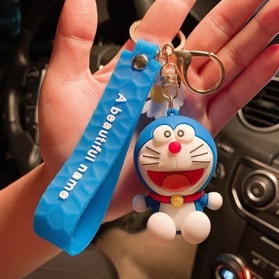 3D PVC Cartoon Japanese Anime Keychain Creative Backpack Pendant Doraemon Keychain Free