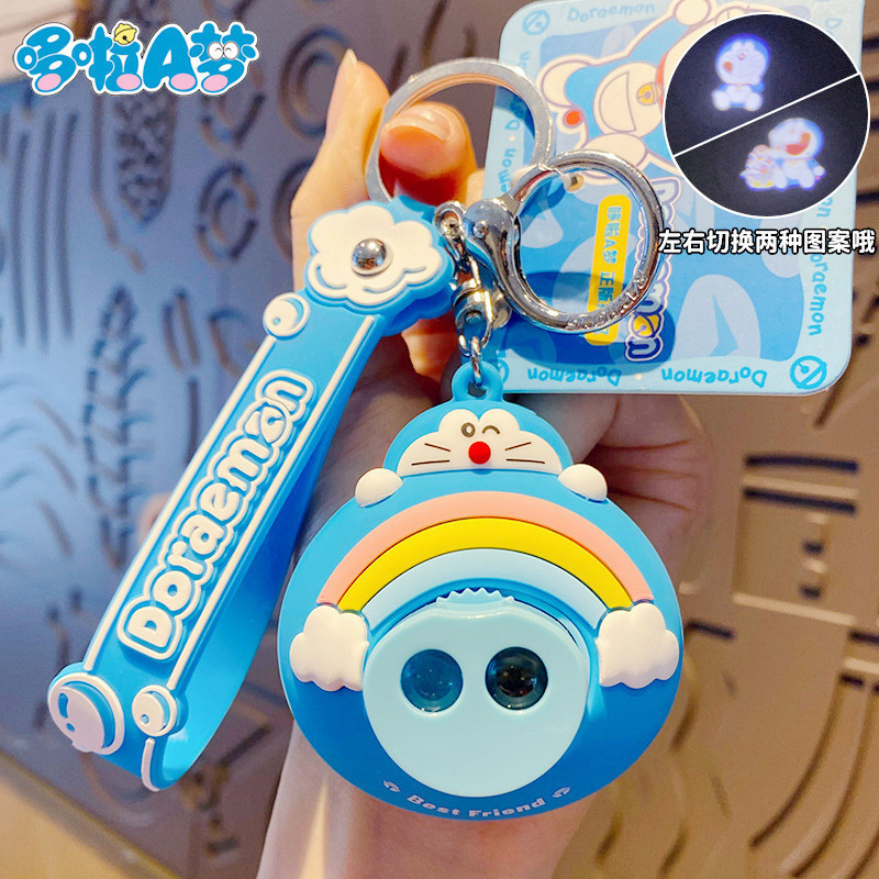 Cartoon Anime Student Bag Pendant Car Key Chain Creative 3D PVC Soft Rubber Key Chains Cute Doraemon Keychain