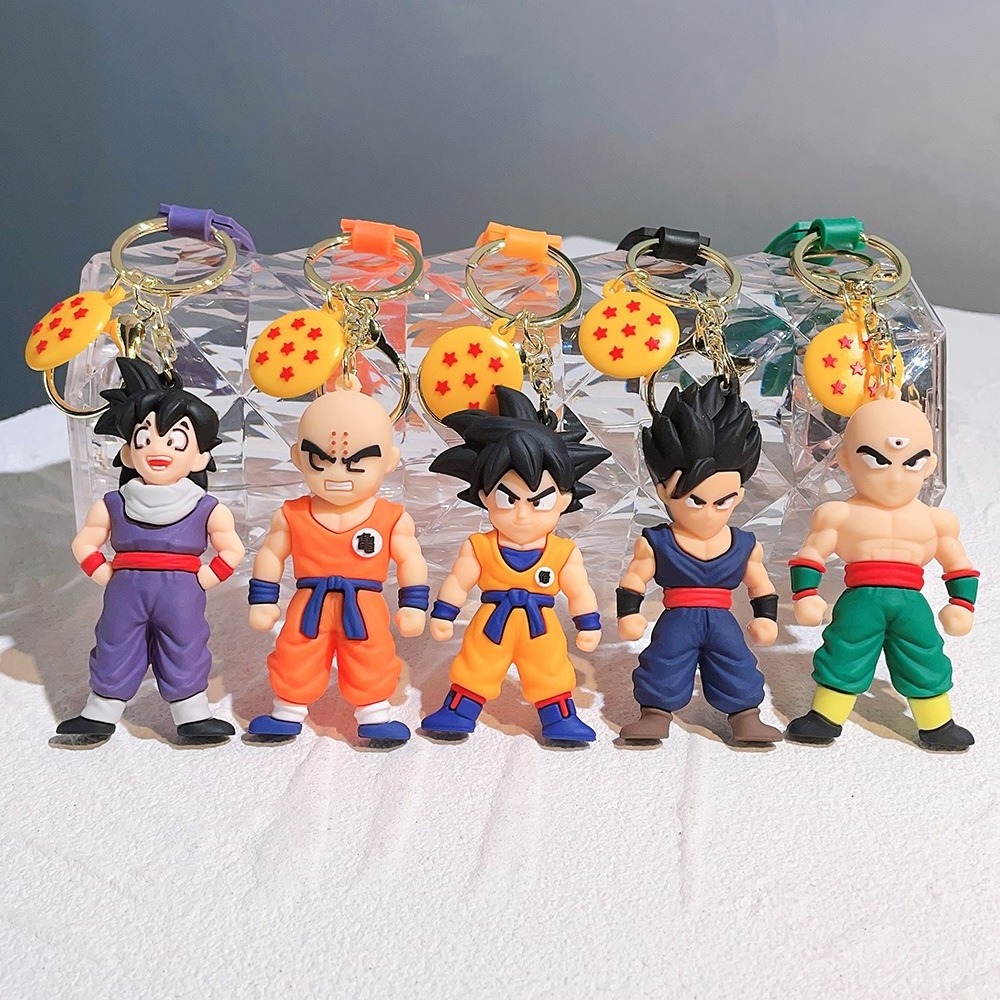 Promotional Keychains 3D PVC Cartoon Japanese Anime Goku Keychain Key Accessories Cute Bag Pendant Dragon Ball Keychain