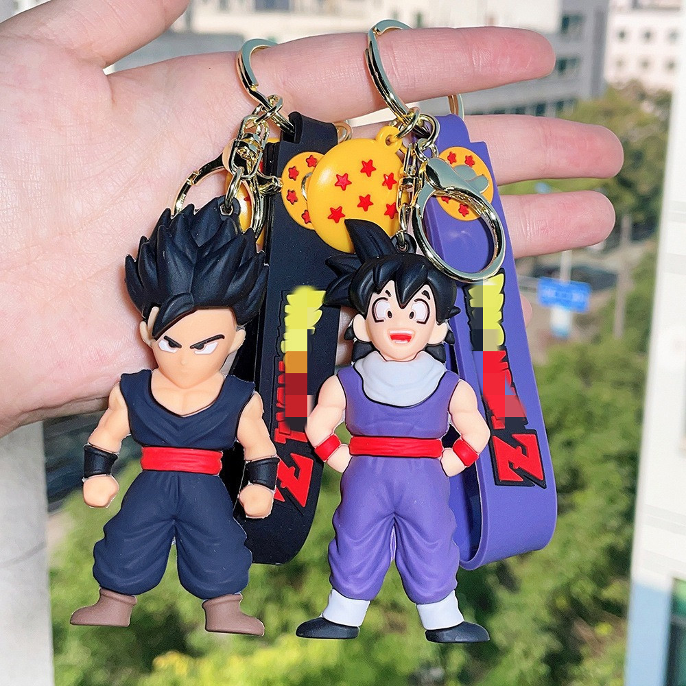 Promotional Keychains 3D PVC Cartoon Japanese Anime Goku Keychain Key Accessories Cute Bag Pendant Dragon Ball Keychain