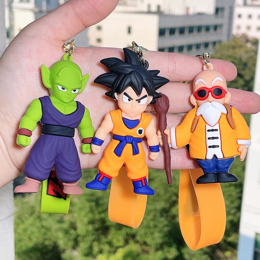 Promotional Keychains 3D PVC Cartoon Japanese Anime Goku Keychain Key Accessories Cute Bag Pendant Dragon Ball Keychain