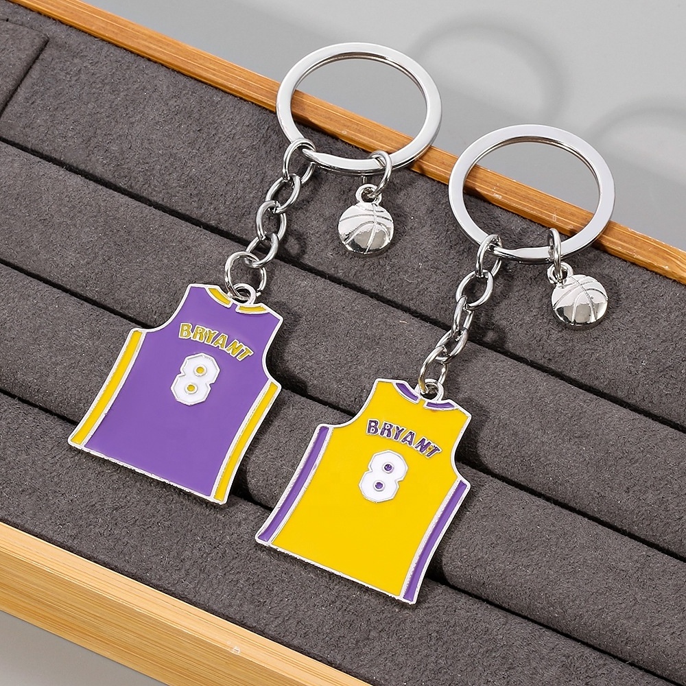 cherish the memory of Kobe Bryant NBA No. 8 No. 24 jersey Car Key Accessory Metal Keychain