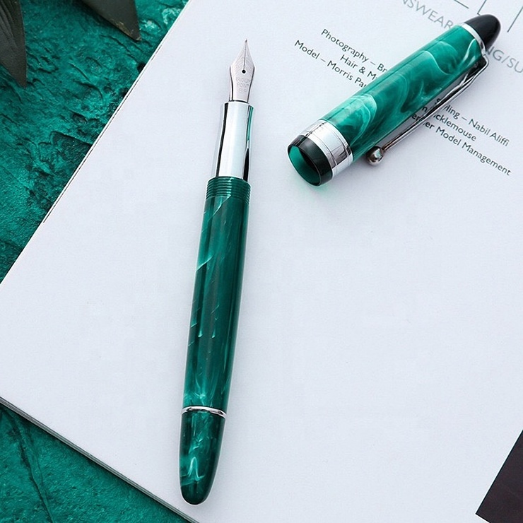 CW Luxury New Design Resin Acrylic Best Selling Fancy Crystal Blue Ink Fountain Pen