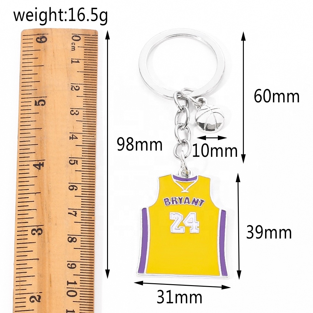 cherish the memory of Kobe Bryant NBA No. 8 No. 24 jersey Car Key Accessory Metal Keychain