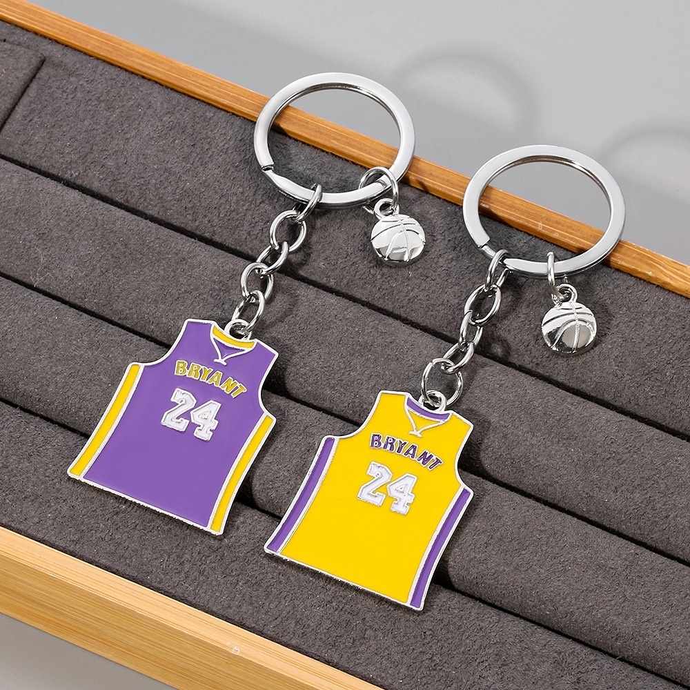 cherish the memory of Kobe Bryant NBA No. 8 No. 24 jersey Car Key Accessory Metal Keychain