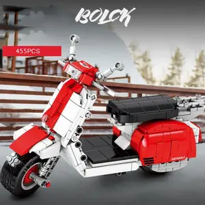 Technical Moc Assemble Model Classic Pedal Scooter Motorcycle Vespas Bricks Toys Collection For Kids Gifts Building Block Sets