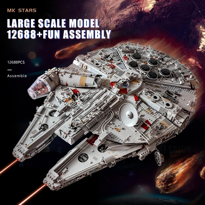 Mould King MOC Star Plan Rebel UCS Death Wars Ship Juguet Millennium Falcon 75192 Model Toys Jumbo Bricks Building Block Sets